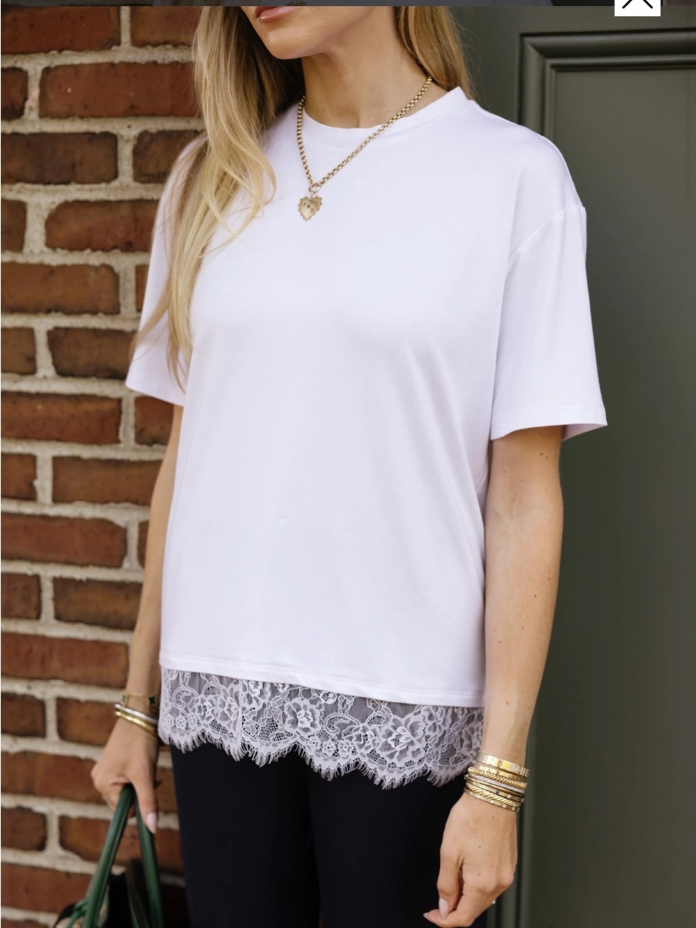 NWT Few Moda x Hannah Chody White Lace Trim Small